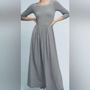 Sunday in Brooklyn Anthropologie Black White Micro Stripe Maxi Dress Size Med